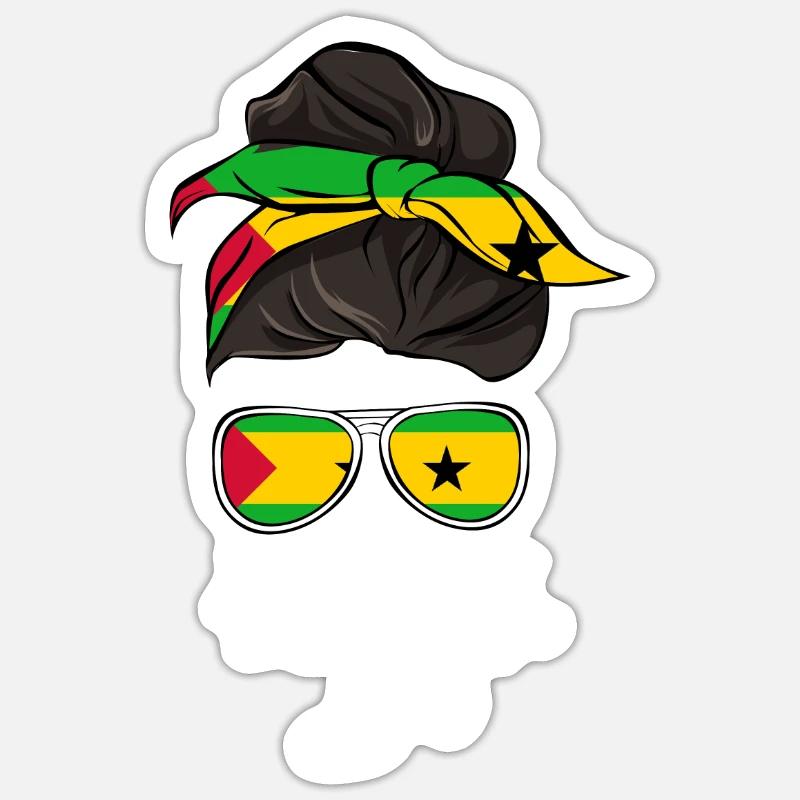 Sao Tome - Sticker Größe S (10 x 10 cm) - Mattweiß