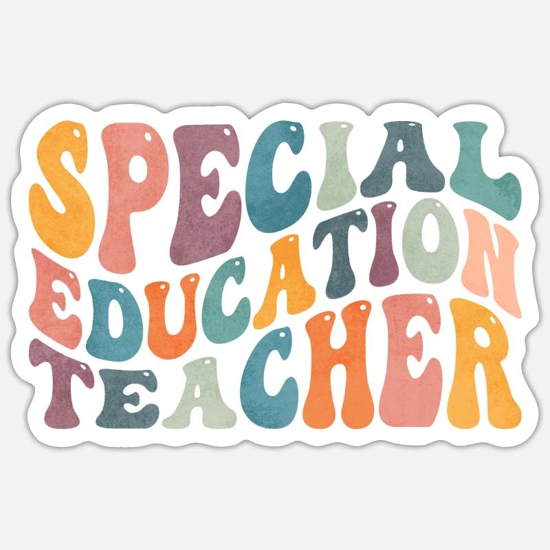 Groovy Sonderschullehrer SPED - Sticker Größe S (10 x 10 cm) - Mattweiß