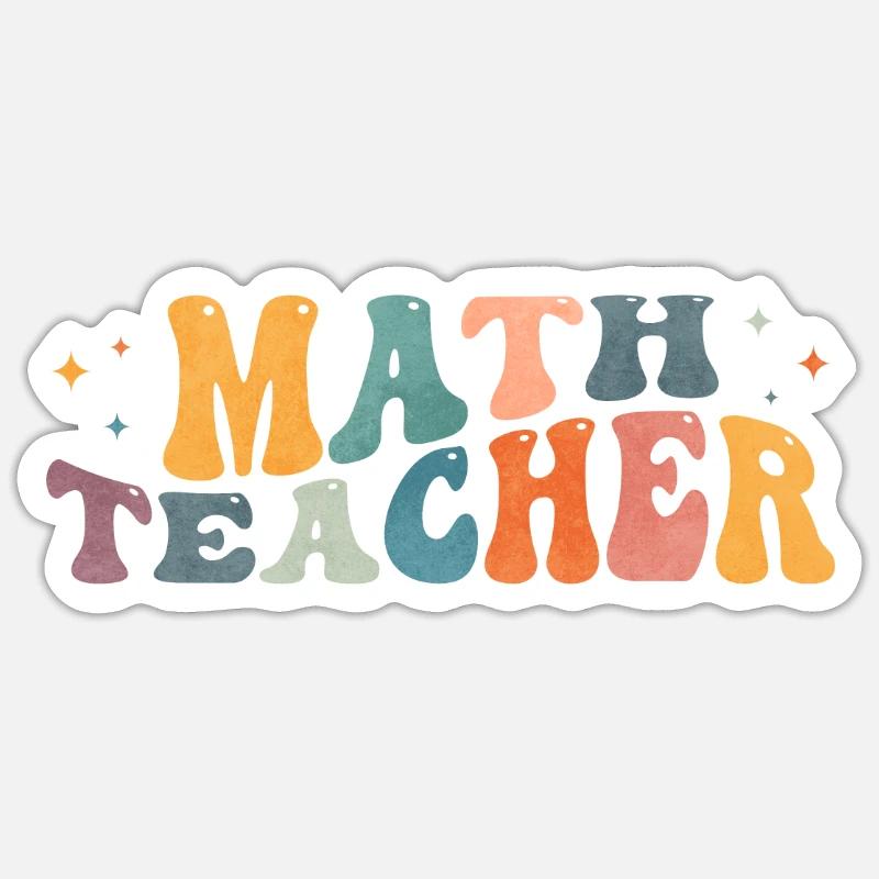 Groovy Math Professeur de mathématiques Mathématicien Sticker taille S (10 x 10 cm)