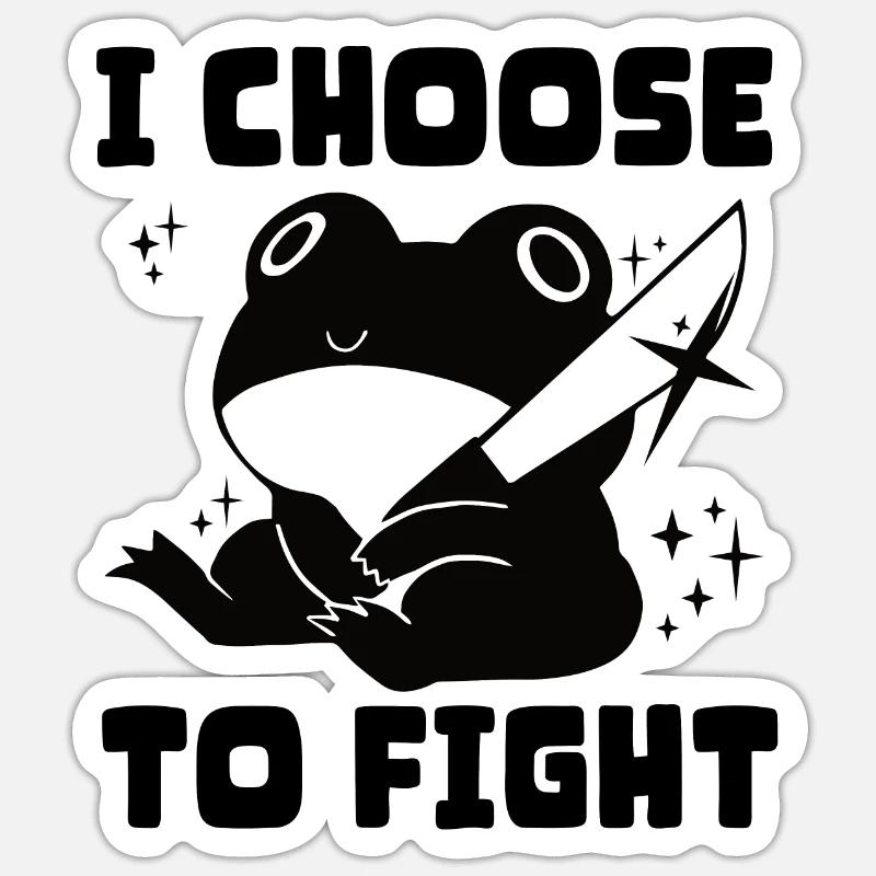 Je choisis le combat - Sticker taille S (10 x 10 cm) - blanc mat