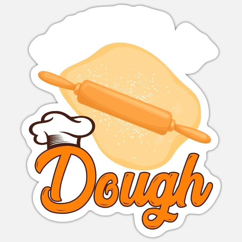 Funny bread baking baker rolling pin Sticker size S (10 x 10 cm)