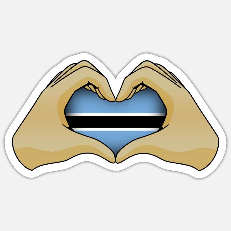 Botswana - Sticker taille S (10 x 10 cm) - blanc mat