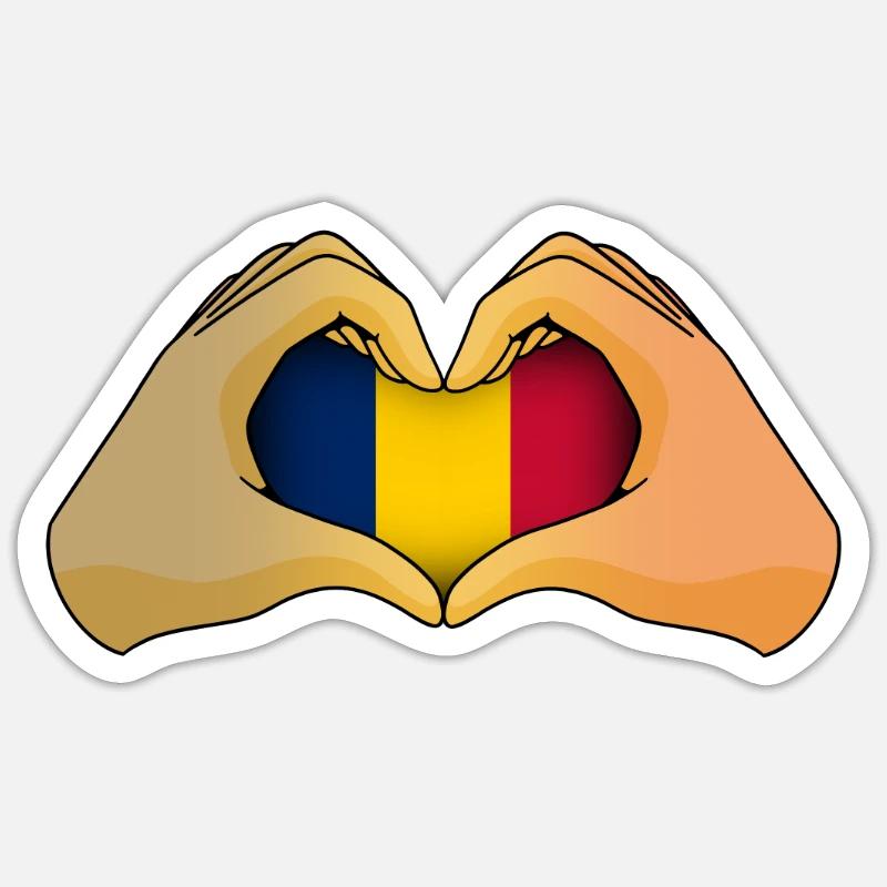 Tchad - Sticker taille S (10 x 10 cm) - blanc mat