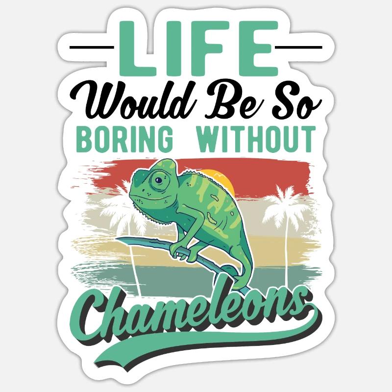 Caméléon Cadeau Caméléon - Sticker taille S (10 x 10 cm) - blanc mat