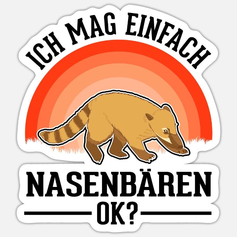 J’aime juste les coatis - Sticker taille S (10 x 10 cm) - blanc mat