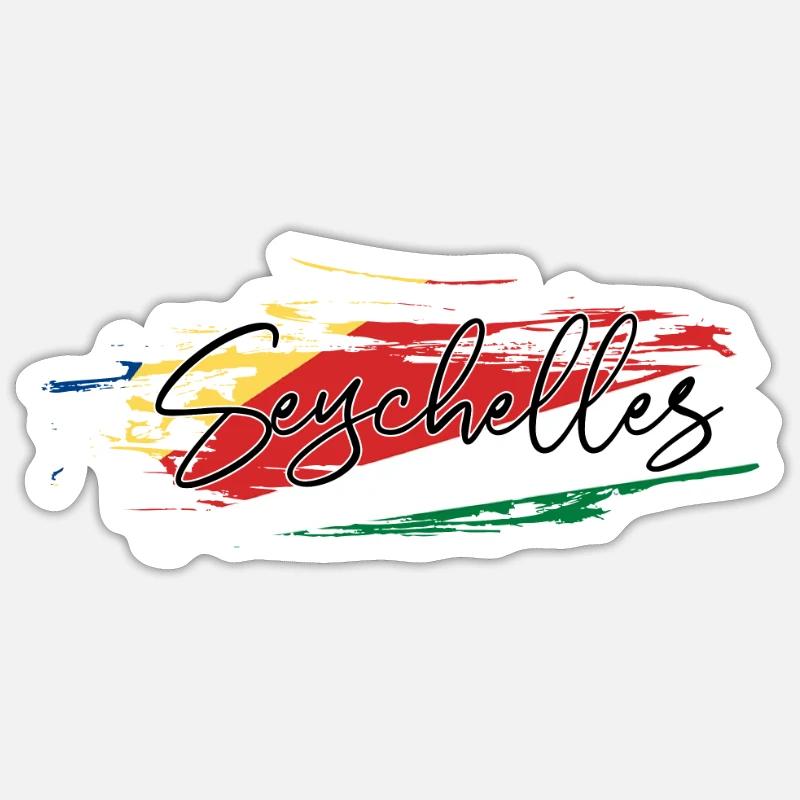 Seychelles - Sticker taille S (10 x 10 cm) - blanc mat