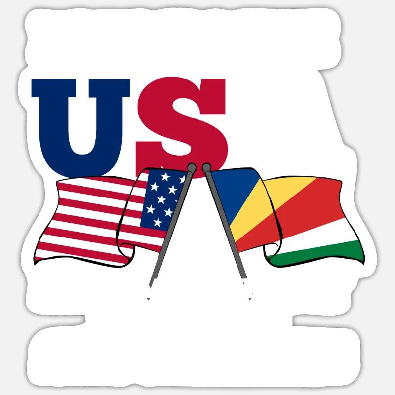 Seychelles - Sticker taille S (10 x 10 cm) - blanc mat