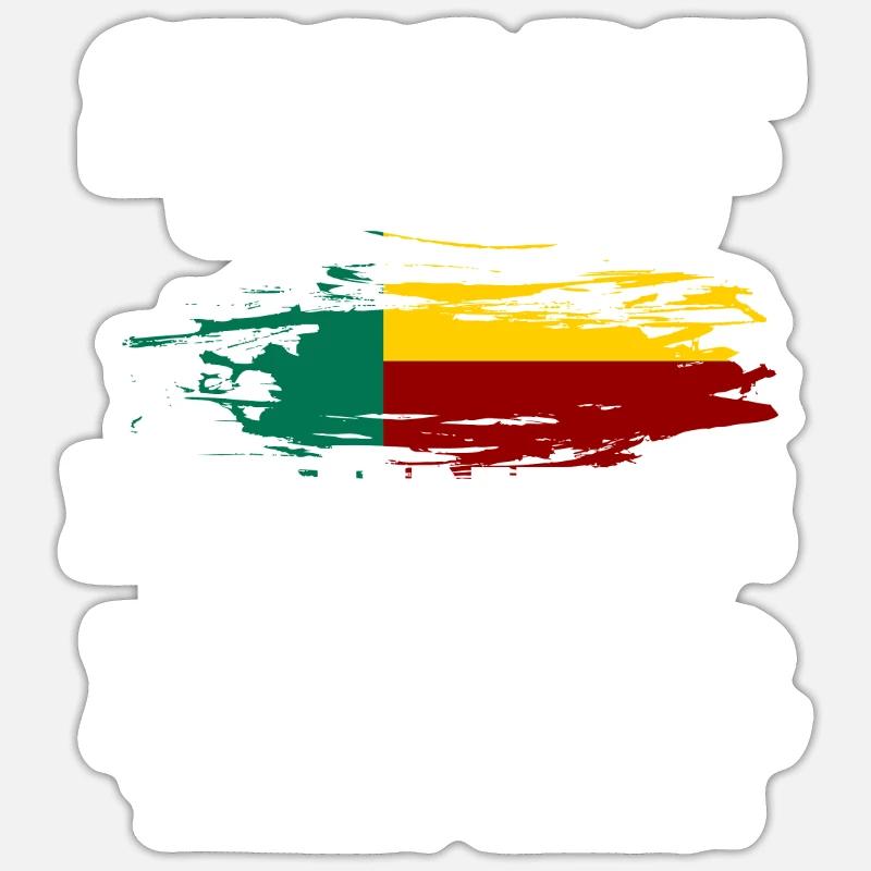 Bénin - Sticker taille S (10 x 10 cm) - blanc mat