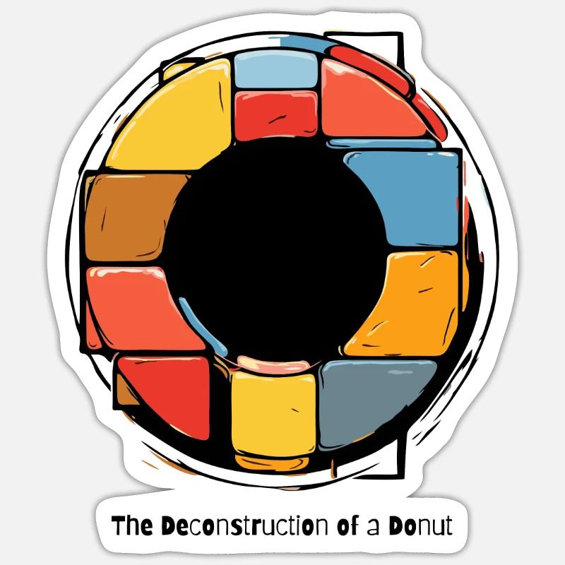 La déconstruction d’un beignet - Sticker taille S (10 x 10 cm) - blanc mat