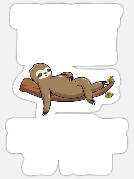 Faultier Faul Fauler Geschenk - Sticker Größe S (10 x 10 cm) - Mattweiß