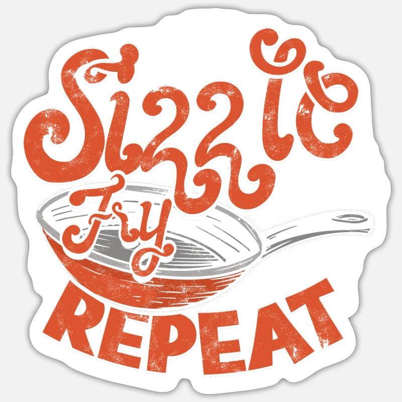 Grésiller, frire, répéter - Cuisson Sticker taille S (10 x 10 cm)