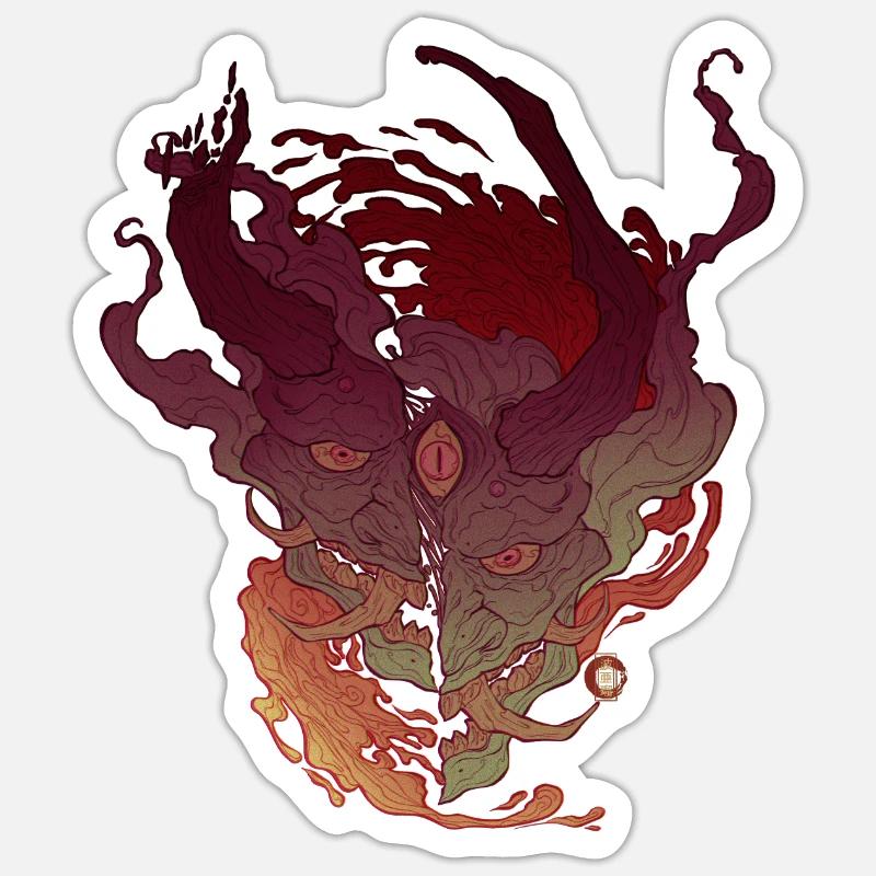 Dreiäugiger Oni-Dämon Sticker Größe S (10 x 10 cm)