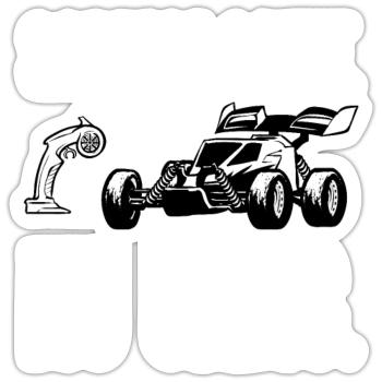 RC Car Ferngesteuertes Auto - Sticker Größe S (10 x 10 cm) - Mattweiß - Vorne