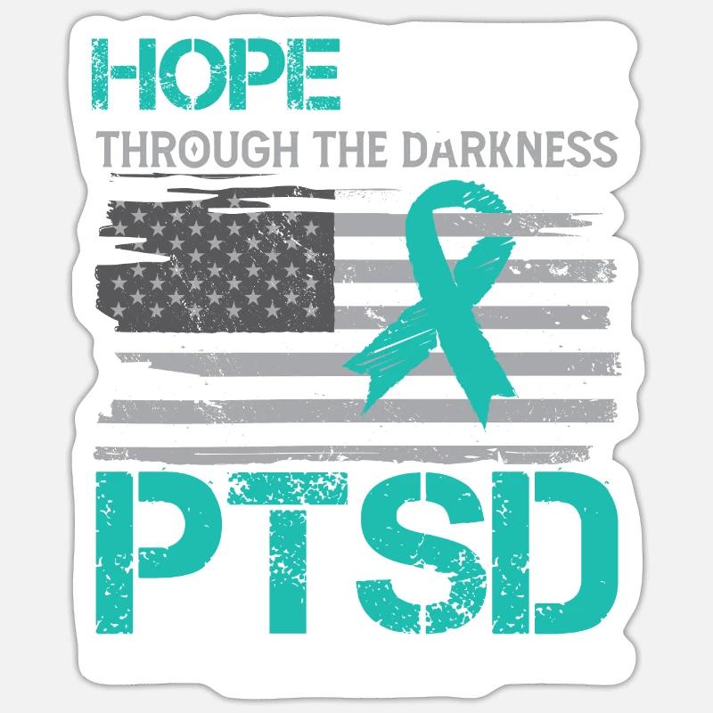 PTBS-Bewusstsein Sticker Größe S (10 x 10 cm)