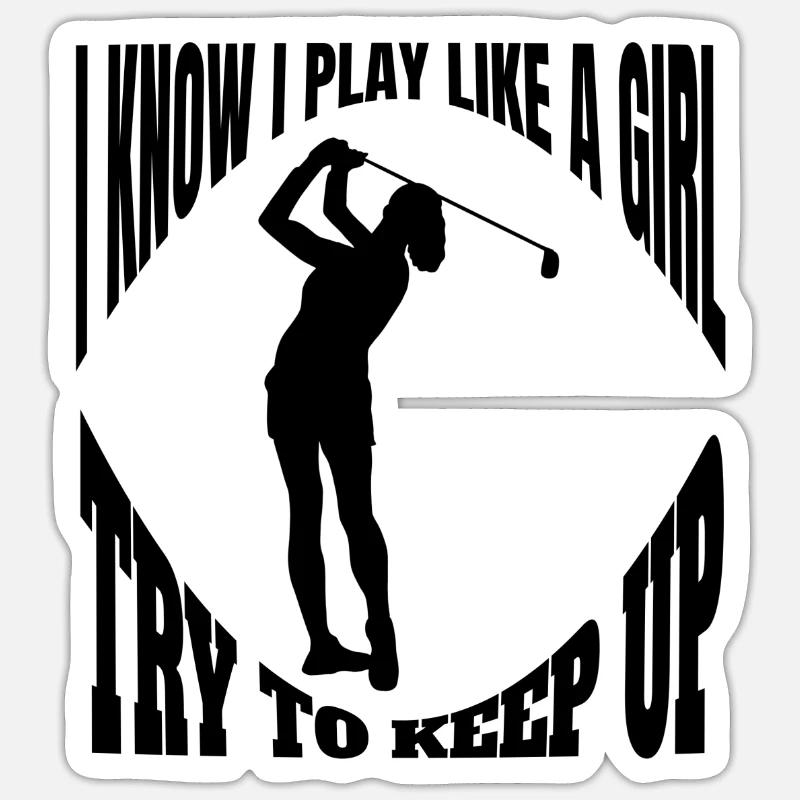 Golfeur, golf, golf, terrain de golf, club de golf - Sticker taille S (10 x 10 cm) - blanc mat
