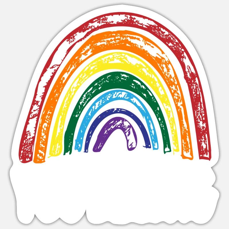 LGBTQ Rainbow Pride - Sticker taille S (10 x 10 cm) - blanc mat