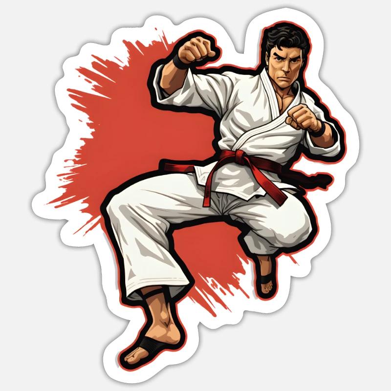 Karate Fighter - Sticker size S (10 x 10 cm) - white matte
