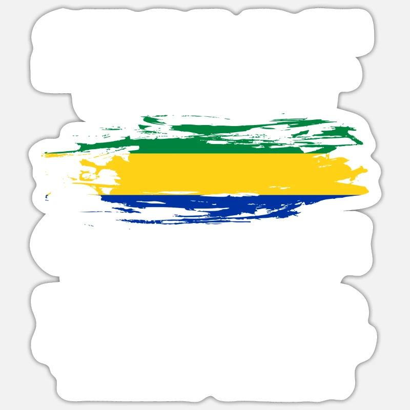 Gabon - Sticker Größe S (10 x 10 cm) - Mattweiß