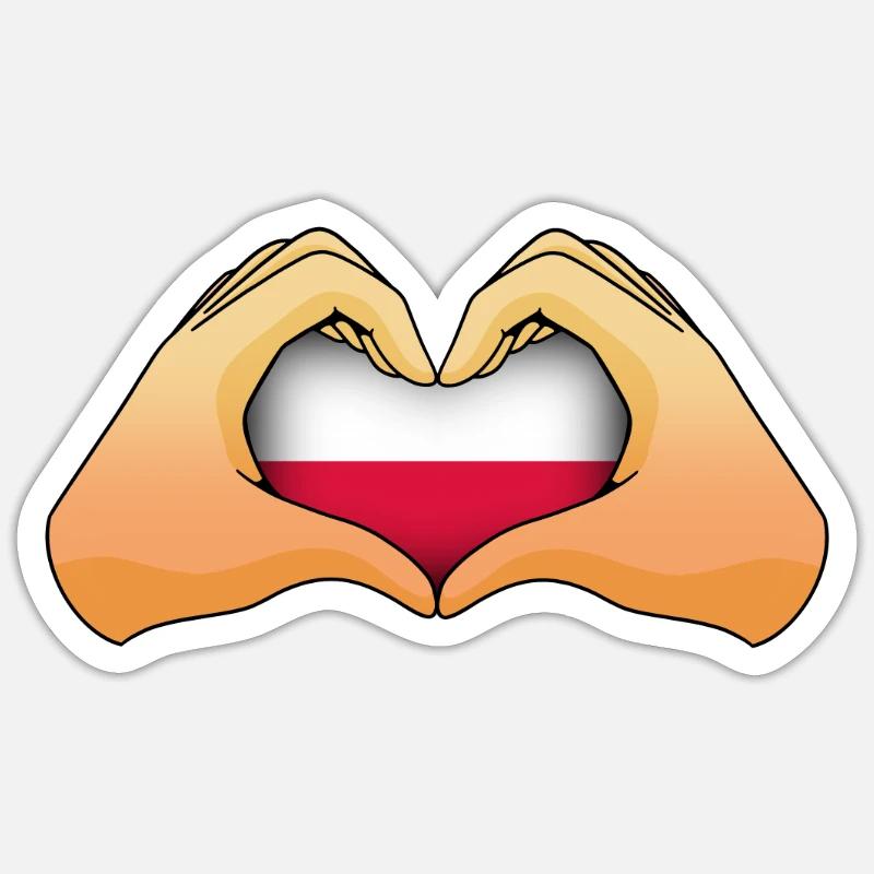 Pologne - Sticker taille S (10 x 10 cm) - blanc mat