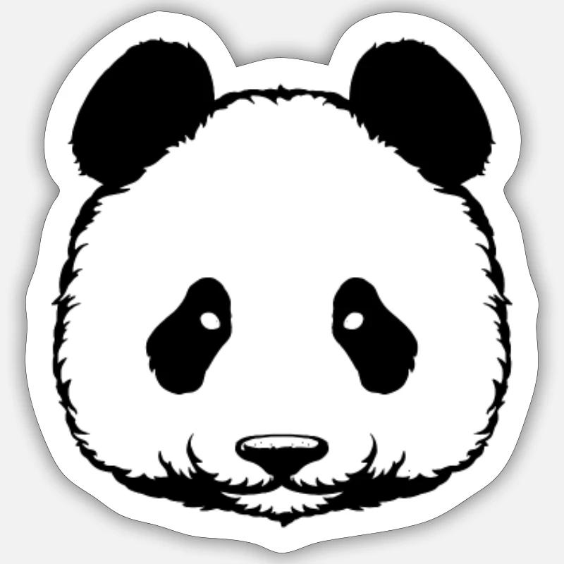 Panda Logo Emblem Panda Bär Freund Großer Panda - Sticker Größe S (10 x 10 cm) - Mattweiß
