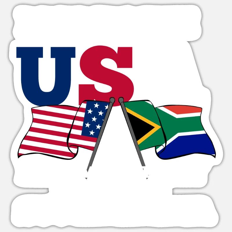 Afrique du Sud - Sticker taille S (10 x 10 cm) - blanc mat