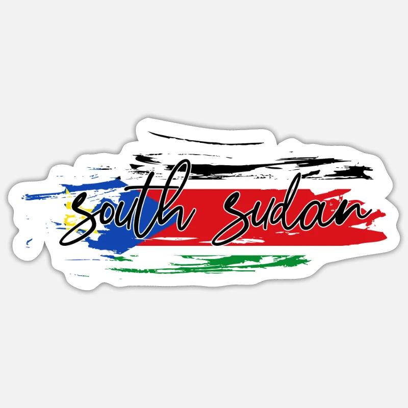 Soudan du Sud - Sticker taille S (10 x 10 cm) - blanc mat