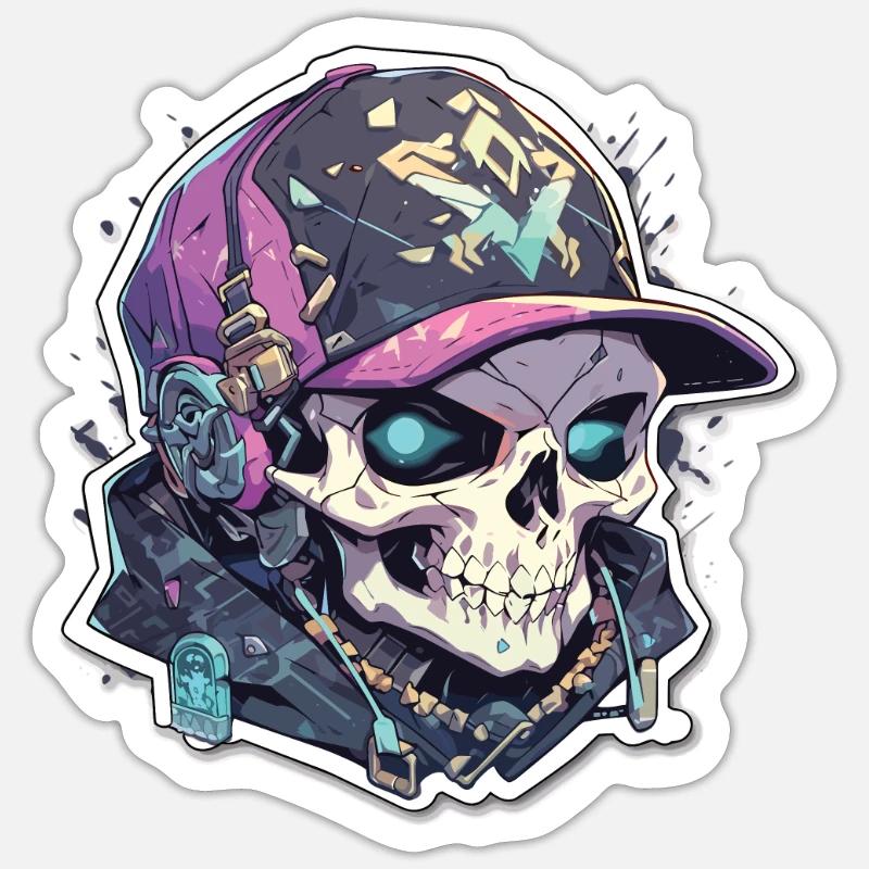 Skull - Sticker size S (10 x 10 cm) - white matte