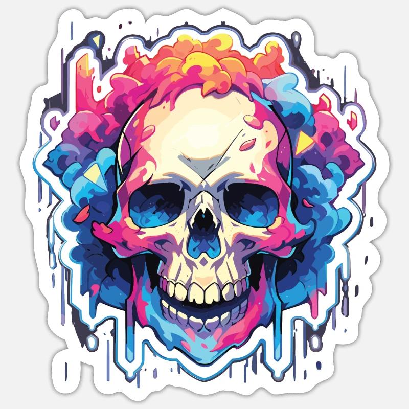 Skull - Sticker size S (10 x 10 cm) - white matte