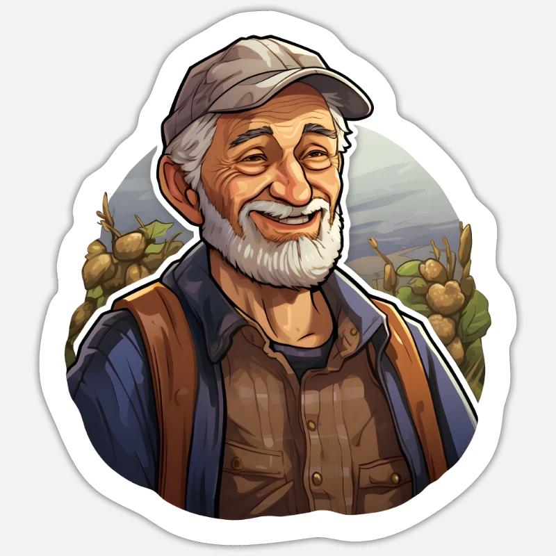 Farmer - Sticker size S (10 x 10 cm) - white matte