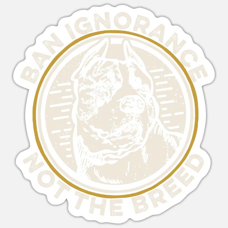 Pitbull Pitbull Interdiction - Sticker taille S (10 x 10 cm) - blanc mat