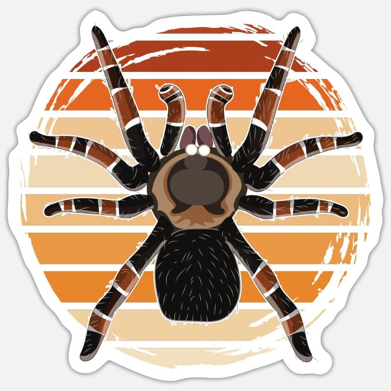 Araignée tarentule rétro tarentule - Sticker taille S (10 x 10 cm) - blanc mat