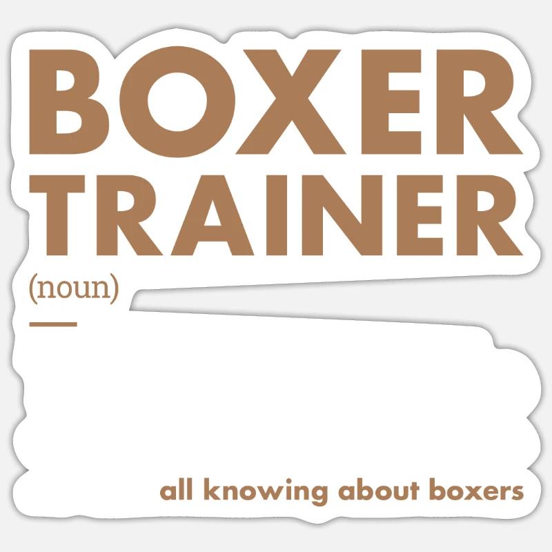 Boxer Trainer Definiton - Sticker Größe S (10 x 10 cm) - Mattweiß