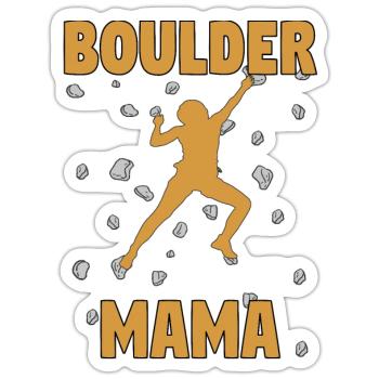 Bouldering Mama Boulder Mutti Boulderer Mother's Day - Sticker size S (10 x 10 cm) - white matte - Front
