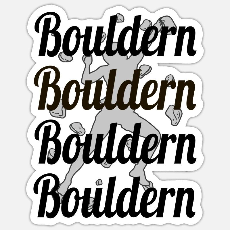 Bloc, bloc, escalade, bloc, bloc - Sticker taille S (10 x 10 cm) - blanc mat