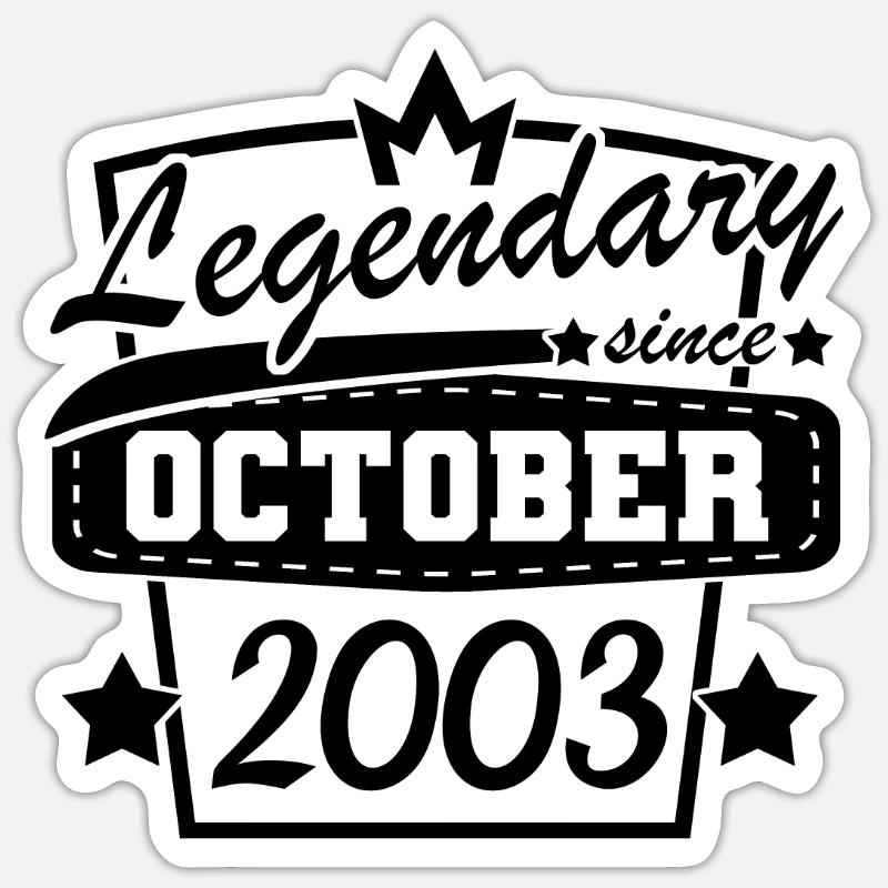 Year 2003 October - Sticker size S (10 x 10 cm) - white matte