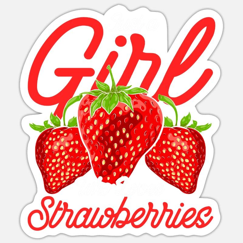Rote Beere Obst Frucht Mädchen Geschenk Erdbeere Sticker Größe S (10 x 10 cm)