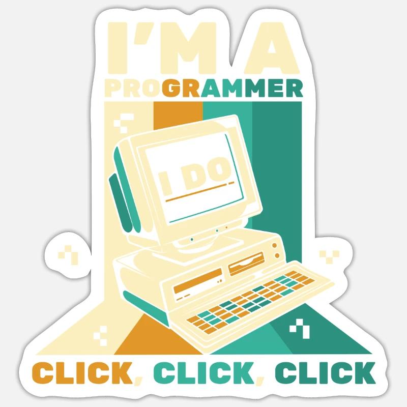 I'm A Programmer Click Softwareingenieur Coder - Sticker Größe S (10 x 10 cm) - Mattweiß