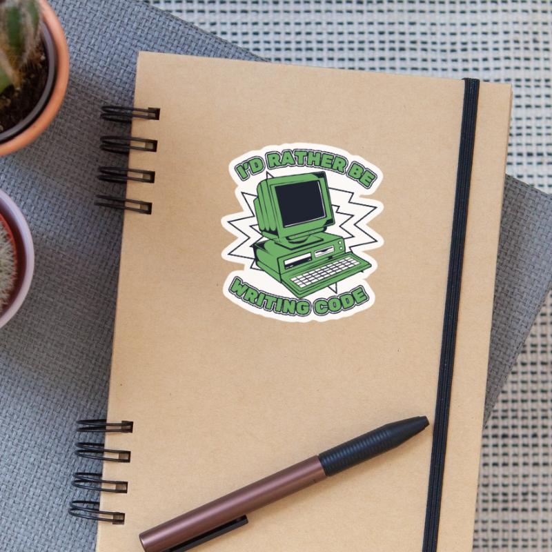 I'd Rather Be Writing Code Developer Coder Sticker Größe S (10 x 10 cm)