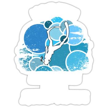 Taucher tauchen Sporttaucher Gerätetauchen - Sticker Größe S (10 x 10 cm) - Mattweiß - Vorne