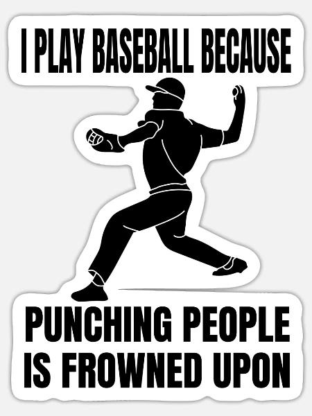 Baseball Baseballspieler Baseballer Baseballteam - Sticker Größe S (10 x 10 cm) - Mattweiß