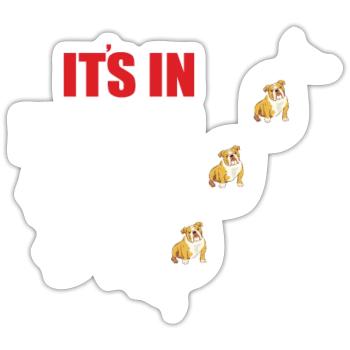 Chien Bulldog Dog Propriétaire Gechenkidee - Sticker taille S (10 x 10 cm) - blanc mat - Devant