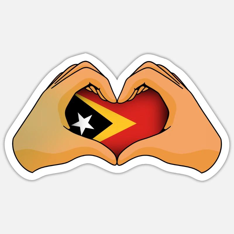 Timor oriental - Sticker taille S (10 x 10 cm) - blanc mat