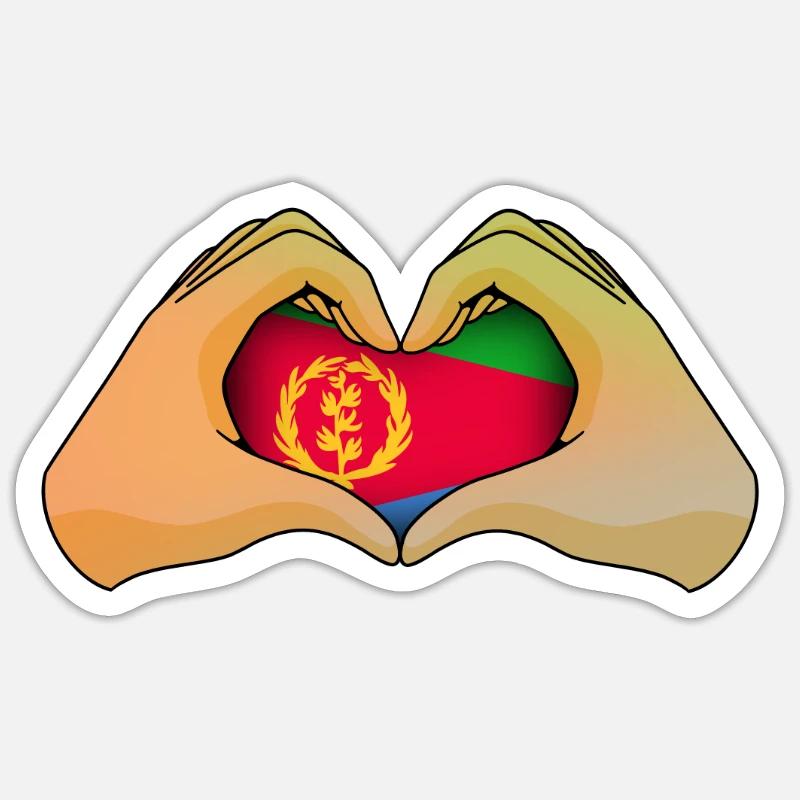 Eritrea - Sticker Größe S (10 x 10 cm) - Mattweiß