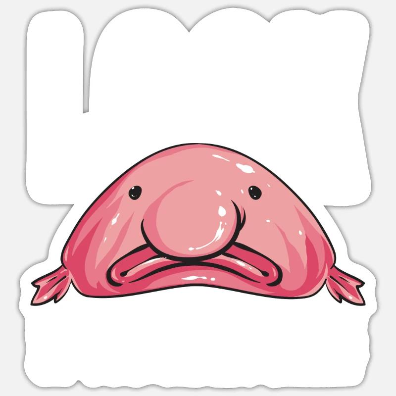 Poisson blob - Sticker taille S (10 x 10 cm) - blanc mat