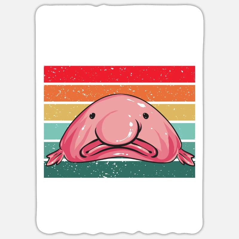 Blobfisch - Sticker Größe S (10 x 10 cm) - Mattweiß