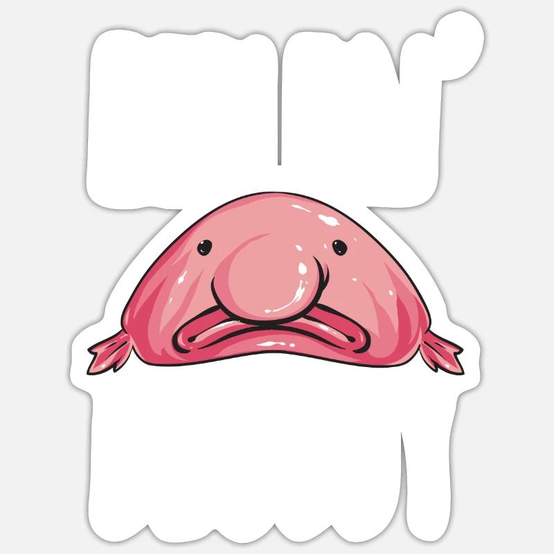 Blobfisch - Sticker Größe S (10 x 10 cm) - Mattweiß