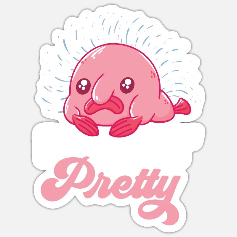 Poisson blob - Sticker taille S (10 x 10 cm) - blanc mat