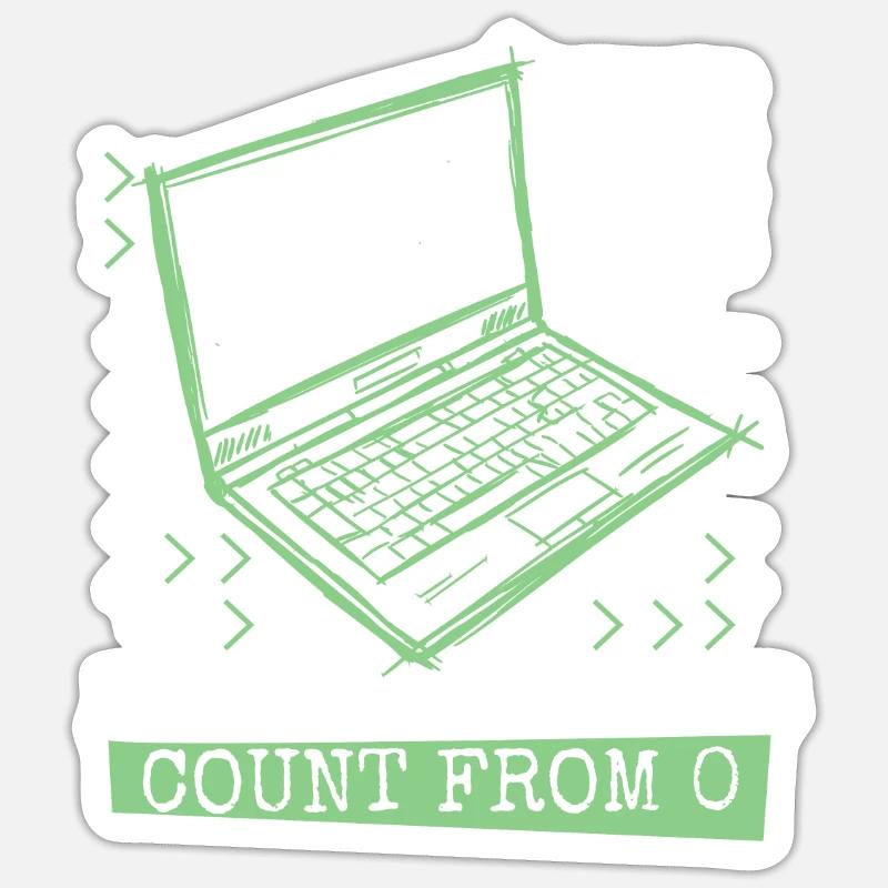 Les vrais programmeurs comptent à partir de 0 codeur développeur Sticker taille S (10 x 10 cm)
