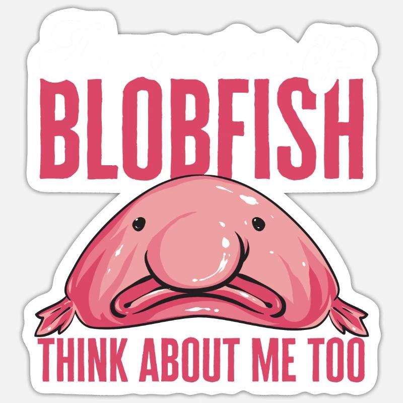 Blobfisch - Sticker Größe S (10 x 10 cm) - Mattweiß