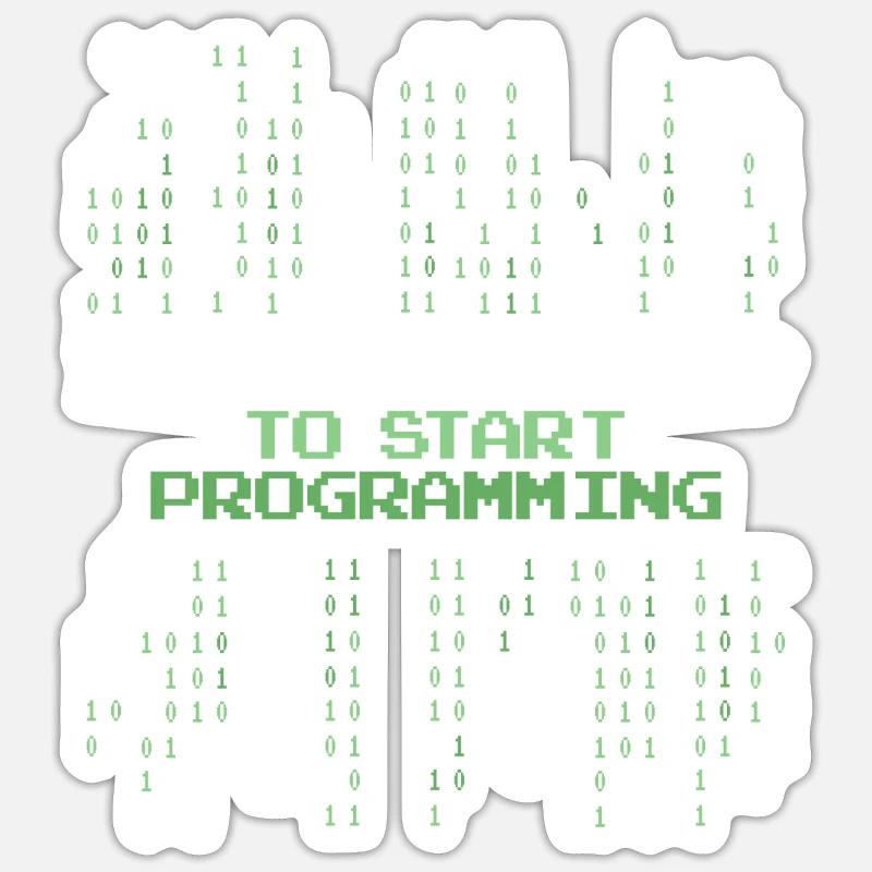 Super journée pour commencer à programmer Developer Coder Sticker taille S (10 x 10 cm)